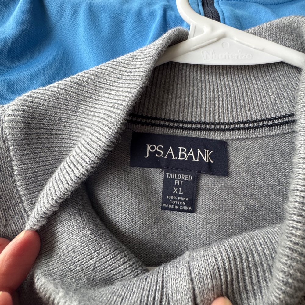 Jos. A. Bank Light Gray Men's Zip-Up Sweater